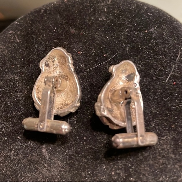 ANTIQUE & RARE 14k signed Walter E. Hayward solid sterling silver cuff links - Picture 6 of 12